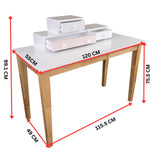 Reader Kids Children Study Computer Desk 120cm Table Rubber Wood - Pink - Front View