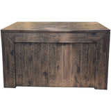 Catmint Coffee Table 127cm 2 Drawer Solid Acacia Wood - Stone Grey - Top-Down View