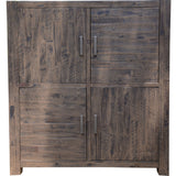 Catmint 4 Door Storage Buffet Kitchen Living Room Cabinet Solid Acacia Wood - Front View