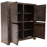 Catmint 4 Door Storage Buffet Kitchen Living Room Cabinet Solid Acacia Wood - Top-Down View