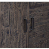 Catmint 4 Door Storage Buffet Kitchen Living Room Cabinet Solid Acacia Wood - 45-Degree Angle