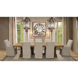 Ixora Dining Chair Set of 6 Fabric Slipcover French Provincial Carver Timber - Top-Down View