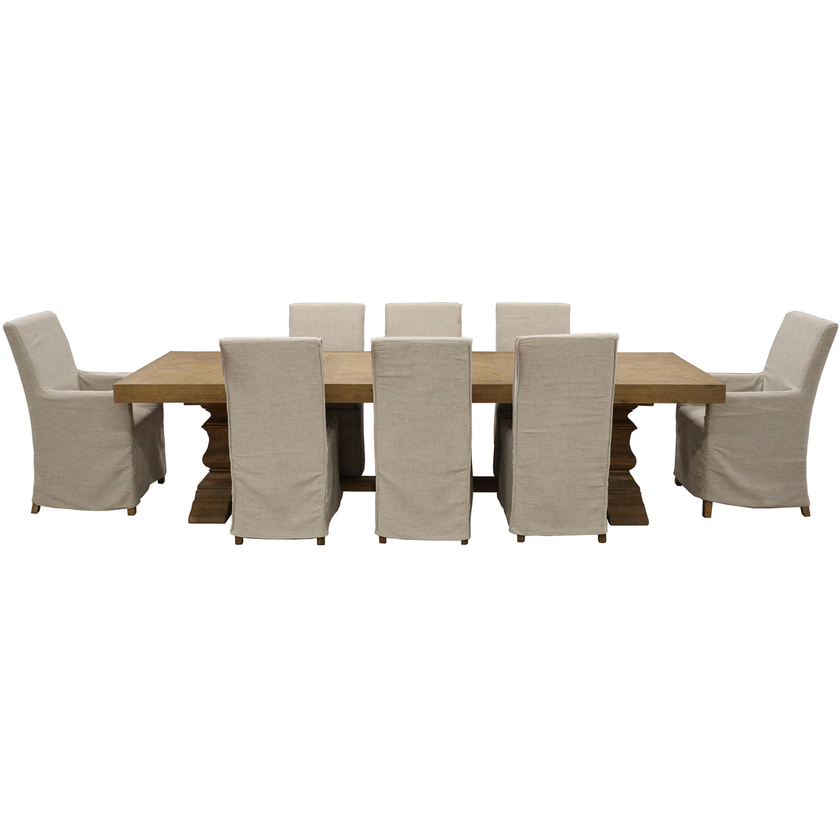 Ixora Dining Chair Set of 6 Fabric Slipcover French Provincial Carver Timber