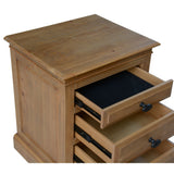 Jade Bedside Tables 3 Drawers Storage Cabinet End Nightstand Table - Natural - Top-Down View