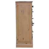 Jade Tallboy 5 Chest of Drawers Bed Storage Cabinet Stand - Natural - Top-Down View