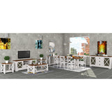 Erica ETU Entertainment TV Unit 160cm Solid Acacia Wood Hampton Brown White - Front View