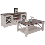 Erica ETU Entertainment TV Unit 160cm Solid Acacia Wood Hampton Brown White - Side View