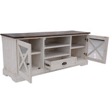 Erica ETU Entertainment TV Unit 160cm Solid Acacia Wood Hampton Brown White - 45-Degree Angle