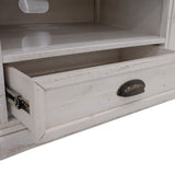Erica ETU Entertainment TV Unit 160cm Solid Acacia Wood Hampton Brown White - Close-Up Angle