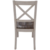 Erica X-Back Dining Chair Set of 8 Solid Acacia Timber Wood Hampton Brown White - Top-Down View