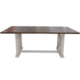 Erica 9pc Dining Set 240cm Table 8 Chair Solid Acacia Wood Timber Brown White - Top-Down View