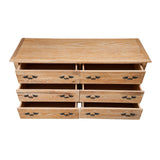 Bali 4pc Set 2 Bedside Dresser Mirror Storage Cabinet Side End Table Oak - Low Angle