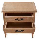 Bali 2pc Set Bedside 2 Drawers Tables Storage Cabinet Shelf Side End Table Oak - 45-Degree Angle