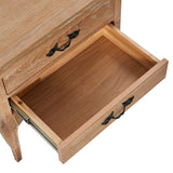 Bali 2pc Set Bedside 2 Drawers Tables Storage Cabinet Shelf Side End Table Oak - Rear View