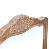 Bali Dresser Mirror Vanity Dressing Table Solid Oak Wood Frame Oak - Side View