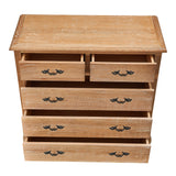 Bali 4pc Queen Bed Suite Bedside Tallboy Bedroom Rattan Furniture Package Oak - Low Angle
