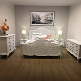 Alice 3pc Set 2 Bedside Tallboy Storage Cabinet Side End Table Distressed White - Side View