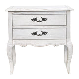 Alice 3pc Set 2 Bedside Tallboy Storage Cabinet Side End Table Distressed White - Top-Down View