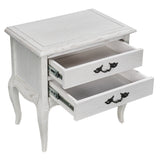 Alice 3pc Set 2 Bedside Tallboy Storage Cabinet Side End Table Distressed White - 45-Degree Angle