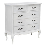 Alice 3pc Set 2 Bedside Tallboy Storage Cabinet Side End Table Distressed White - Rear View