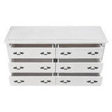 Alice Dresser 6 Chest of Drawers Storage Cabinet Distressed White - Top-Down View