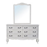 Alice Dresser 6 Chest of Drawers Storage Cabinet Distressed White - Rear View