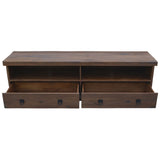 Florence ETU Entertainment TV Unit 180cm 2 Drawer Solid Mango Timber Wood - Front View