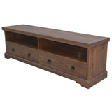 Florence ETU Entertainment TV Unit 180cm 2 Drawer Solid Mango Timber Wood - Top-Down View