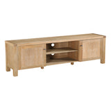 Woodland 180cm ETU Entertainment TV Unit Timber Wood 2 Door Natural - Side View