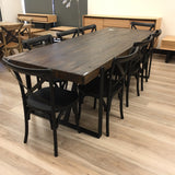 Rustica 6pc Set Dining Chair X-Back Solid Timber Wood Seat Black - Side View