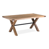 Woodland 7pc Set Dining Set 190cm Table Timber Wood 6 X-Back Chair Natural - Side View