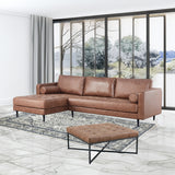 Chelsea Fabric Square Ottoman Footstool Bench Dark Brown - Front View