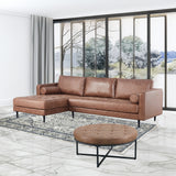 Chelsea Round Ottoman Footstool Bench Dark Brown - Front View