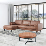 Chelsea Round Ottoman Footstool Bench Light Brown - Front View