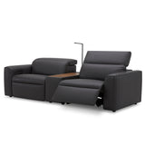 Hallie  2 Seater Genuine Leather Sofa Lounge Electric Powered Recliner Graphite - Front View