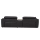 Hallie  2 Seater Genuine Leather Sofa Lounge Electric Powered Recliner Graphite - Top-Down View