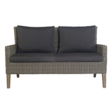 Byron 3pc Rattan Outdoor Sofa Set 2 Seater Wicker Lounge 2 Arm Chair - Side View