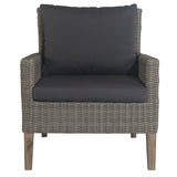 Byron 3pc Rattan Outdoor Sofa Set 2 Seater Wicker Lounge 2 Arm Chair - Rear View
