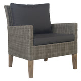 Byron 3pc Rattan Outdoor Sofa Set 2 Seater Wicker Lounge 2 Arm Chair - Close-Up Angle