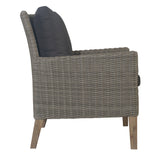 Byron 3pc Rattan Outdoor Sofa Set 2 Seater Wicker Lounge 2 Arm Chair - Low Angle