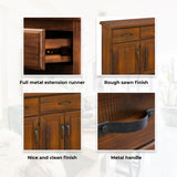 Umber Buffet Table 163cm 4 Door 3 Drawer Solid Pine Timber Wood - Dark Brown - Rear View
