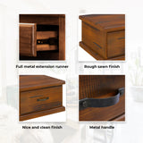 Umber Lamp Table Solid Pine Wood 1 Drawer Coffee Side Desk Sofa End - Dark Brown - 45-Degree Angle