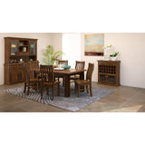 Umber Sideboard Buffet Wine Cabinet Bar Bottle Wooden Storage Rack - Dark Brown - Side View