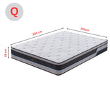 Cloud Dreams Queen Size Pocket Spring Luxury Plush Top 28cm Mattress - Top-Down View