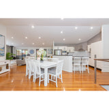 Laelia Dining Chair Set of 8 Solid Acacia Timber Wood Coastal Furniture - White - Front View