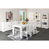 Laelia Dining Chair Set of 8 Solid Acacia Timber Wood Coastal Furniture - White - Side View