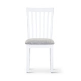 Laelia Dining Chair Set of 8 Solid Acacia Timber Wood Coastal Furniture - White - Top-Down View