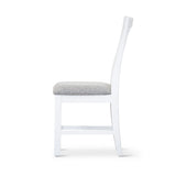 Laelia Dining Chair Set of 8 Solid Acacia Timber Wood Coastal Furniture - White - 45-Degree Angle