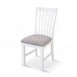 Laelia Dining Chair Set of 8 Solid Acacia Timber Wood Coastal Furniture - White - Rear View