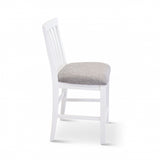 Laelia Tall Bar Chair Stool Set of 4 Solid Acacia Wood Coastal Furniture - White - Top-Down View